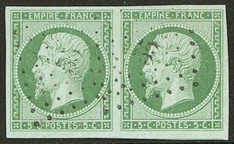 No 12, Paire Obl Pc 55, Ex Choisi. - TB - 1853-1860 Napoléon III