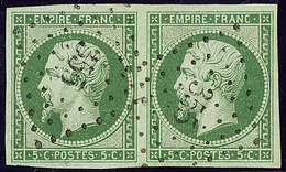 No 12b, Paire Obl Pc 355, Jolie Pièce. - TB - 1853-1860 Napoléon III.