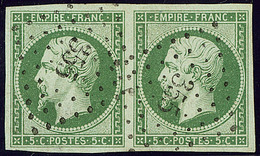 No 12b, Paire Obl Pc 355, Jolie Pièce. - TB - 1853-1860 Napoleone III