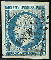 No 14Ba, Bleu Sur Vert, Un Voisin, Obl Pc 3689, Superbe - 1853-1860 Napoleone III