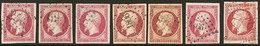 Nos 17A (2), 17B (5), Nuances Et Obl. - TB - 1853-1860 Napoleon III