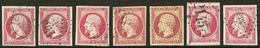 Nos 17A (2), 17B (5), Nuances Et Obl. - TB - 1853-1860 Napoleon III