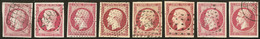 Nos 17A (3), 17B (5), Nuances Et Obl. - TB - 1853-1860 Napoleon III