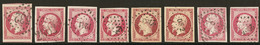 Nos 17A (2), 17B (6), Nuances Et Obl. - TB - 1853-1860 Napoleon III