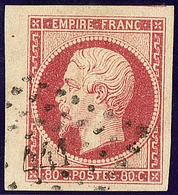 No 17Aa, Carmin Clair, Bdf + Un Voisin, Obl Pc 441, Ex Choisi. - TB - 1853-1860 Napoleone III