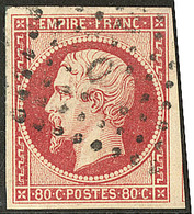 Vermillonné. No 17Ad, Obl Losange Bâton "D". - TB - 1853-1860 Napoleone III