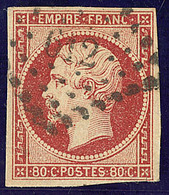 Vermillonné. No 17Ad, Obl Pc 612, Fente, TB D'aspect - 1853-1860 Napoleon III