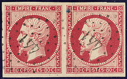 No 17B, Paire Obl Pc 441, Pièce Choisie. - TB - 1853-1860 Napoléon III