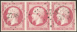 No 17B, Bande De Trois Obl Pc 2738, Jolie Pièce. - TB - 1853-1860 Napoléon III