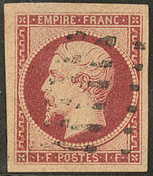 No 18, Obl Gros Points, Infime Point De Pelurage Mais Très Jolie Pièce. - TB. - R - 1853-1860 Napoléon III