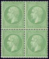 ** No 20, Vert, Bloc De Quatre, Très Frais. - TB - 1862 Napoleone III