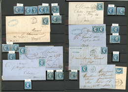 Reconstitution Partielle Des Panneaux A1, B1, C1, D1, A3, C3, D3, E3 Et F3, + Nombreux Doubles Non Planchés Et Divers. P - 1862 Napoleon III