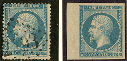 * Non Dentelé. No 22g, Case 131A4, Bdf, + Un Ex Case 131A4 Dentelé Obl Pour Comparaison. - TB. - R - 1862 Napoléon III