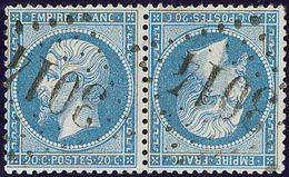 Tête-bêche. No 22b, Paire Obl Gc 3014. - TB. - R - 1862 Napoleone III