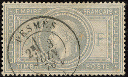 No 33, Obl Cad 17 De Pesmes Juin 76, Pli Sur Une Dent D'angle Sinon TB - 1863-1870 Napoléon III Lauré