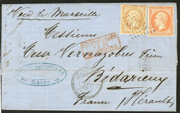 Lettre Alexandrette. Nos 21 (def) + 23, Obl Gc 5079 Sur Lettre Avec Cad Perlé D'Alexandrette Août 65, D'Alep Pour La Fra - Other & Unclassified