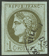 No 39IIe, Olive, Obl Cad, Ex Choisi. - TB - 1870 Emission De Bordeaux