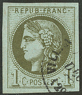 No 39IIe, Olive, Obl Cad, Ex Choisi. - TB - 1870 Ausgabe Bordeaux