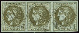 No 39IIf, Bande De Trois Pos. 8-10, Jolie Pièce. - TB - 1870 Emissione Di Bordeaux