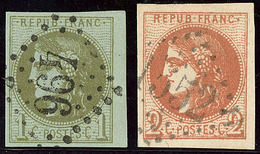 Nos 39III, 40II. - TB - 1870 Bordeaux Printing