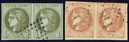 Nos 39III, 40II, Tous Deux En Paire. - TB - 1870 Bordeaux Printing