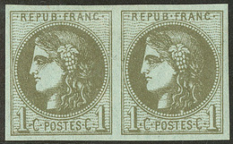 * No 39IIIj, Olive, Paire, Très Frais. - TB - 1870 Emission De Bordeaux