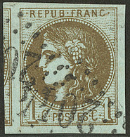 No 39IIIo, Olive Bronze, Un Voisin, Obl Gc 2044, Très Belle Nuance. - TB - 1870 Bordeaux Printing