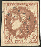 Report I. No 40Ib, Chocolat, Obl Gc, Très Frais. - TB. - R - 1870 Ausgabe Bordeaux