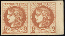 * Petit Chiffre En Marge. No 40II, Paire Bdf Avec Chiffre "1", Jolie Pièce. - TB. - R - 1870 Uitgave Van Bordeaux