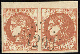 No 40II, Paire Bdf Obl Gc 1203, Jolie Pièce. - TB - 1870 Emission De Bordeaux