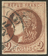 No 40IIf, Marron, Nuance Marron Foncé, Obl Cad. - TB. - R - 1870 Emissione Di Bordeaux