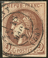 No 40IIh, Obl Cad 17 De Lorient Mars 71, Superbe Nuance Foncé. - TB. - R - 1870 Emission De Bordeaux