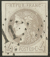 Report I. No 41I, Gris, Obl Gc, Jolie Pièce. - TB. - R - 1870 Bordeaux Printing