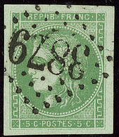 No 42IIb, Vert-jaune Foncé, Obl Gc 3879. - TB - 1870 Uitgave Van Bordeaux