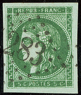 No 42IIj, Vert Foncé, Nuance Très Foncée, Obl Gc, Jolie Pièce. - TB - 1870 Emission De Bordeaux