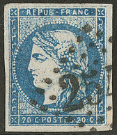 No 44Ic, Bleu Outremer, Obl Gc. - TB. - R - 1870 Uitgave Van Bordeaux