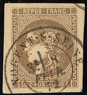 No 47, Un Voisin, Obl Cad 17 Nogent Sur Seine Fév 72, Jolie Pièce. - TB - 1870 Uitgave Van Bordeaux