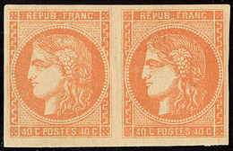 * No 48, Paire Dont Un Ex Pelurage. - TB - 1870 Bordeaux Printing