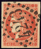 No 48g, Rouge Sang, Obl Gc 4243, Belle Nuance, Jolie Pièce. - TB - 1870 Bordeaux Printing