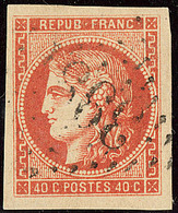 No 48h, Rouge Sang Foncé, Obl Gc, Superbe. - R - 1870 Ausgabe Bordeaux