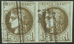 Oblitérations.Impression Typo. No 39IIIj, Paire, Jolie Pièce. - TB - 1870 Emissione Di Bordeaux