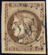 Oblitérations.gc Bleu. No 47, Obl Gc 2046C Bleu De Lille. - TB - 1870 Uitgave Van Bordeaux