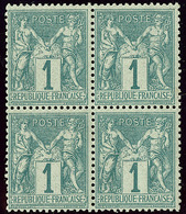 ** No 61 Bloc De Quatre, Très Frais. - TB - 1876-1878 Sage (Tipo I)
