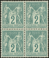 ** No 74, Bloc De Quatre, Très Frais Et Bien Centré. - TB - 1876-1878 Sage (Type I)