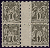 ** No 89, Noir Sur Lilas, Bloc De Quatre Interpanneaux, Très Frais. - TB - 1876-1878 Sage (Type I)