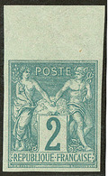 ** Non Dentelé. No 62a, Bdf, Pli Diagonal Mais Superbe D'aspect - 1876-1878 Sage (Type I)