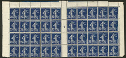 ** No 140b, Bleu-noir, Panneau De 40 Ex Mill. 7, Un Ex *, Se Détache Mais TB - Other & Unclassified