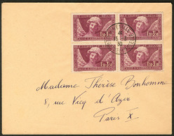 Lettre Caisse D'Amortissement. Sourire De Reimsl. No 256, Bloc De Quatre Obl Cad 15.3.30 Sur Enveloppe. - TB - Other & Unclassified