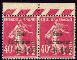 ** Caisse D'Amortissement. Sans "." Sur Le "i" De Caisse. No 266a En Paire Bdf Avec Normal. - TB (N°et Cote Maury) - Autres & Non Classés