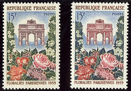 ** Arc De Triomphe Bleu-violet. No 1189a, + Un Normal Pour Comparaison. - TB (N°et Cote Maury) - Other & Unclassified